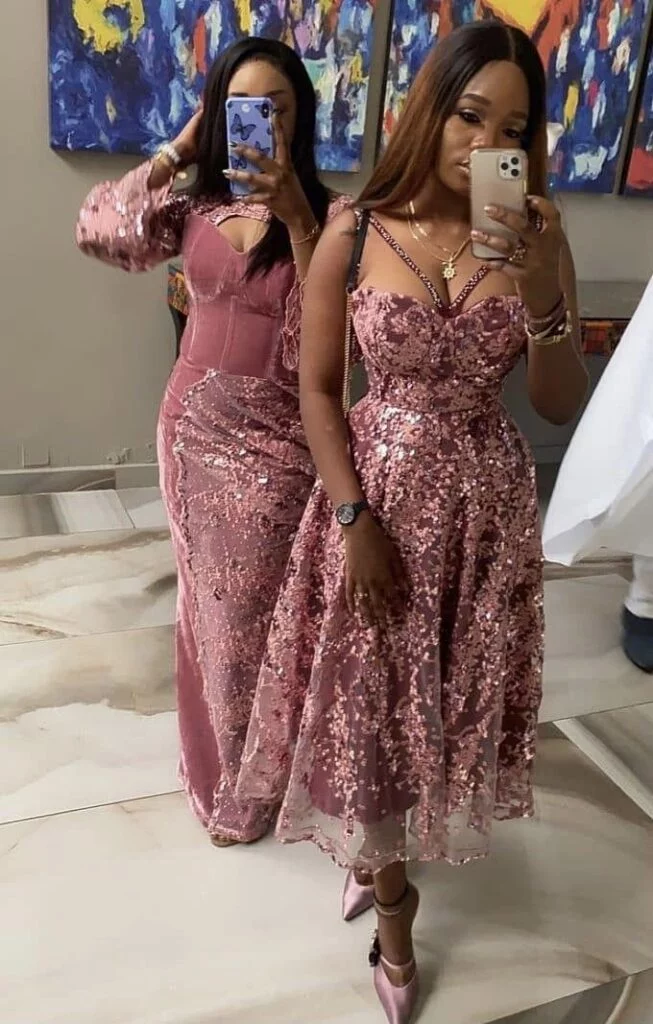 2 ladies dressed in classy Asoebi Styles