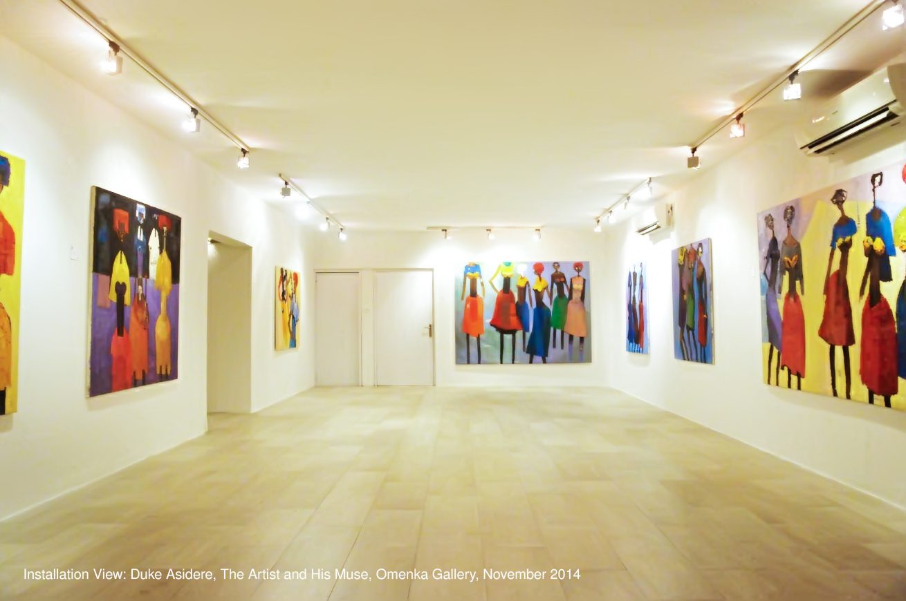 Omenka Gallery installation view Duke Asidere The Artist and His Muse edited Top 10 Art galleries in Nigeria