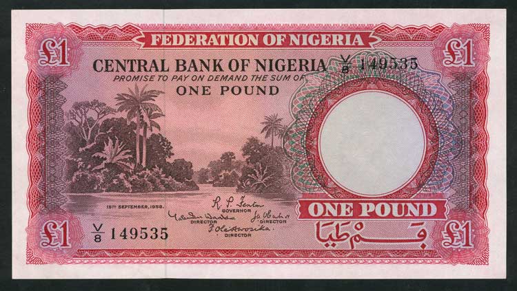 Nigeria P4 I Pound UNC From cowries to naira: the evolution of the Nigerian currency (1700 till date)