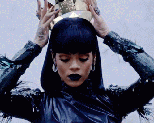 Rihanna Wearing a Crown Gif