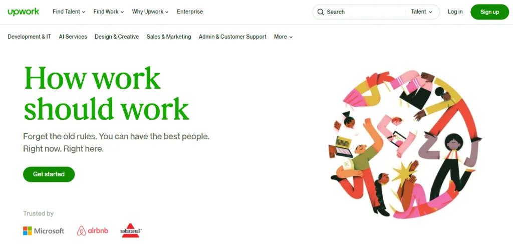 A screenshot showcasing a freelance website, Upwork. It showcases the potential of Businesses you Can Start with 30k in Nigeria