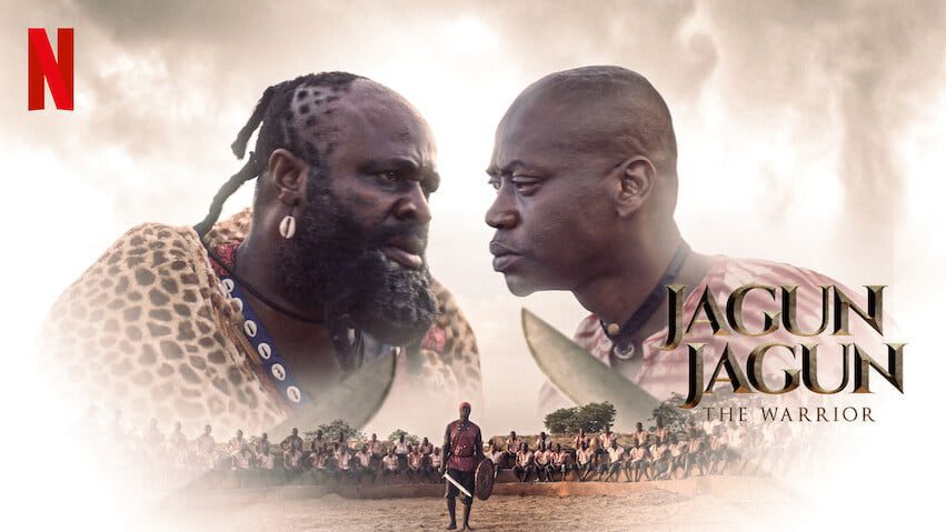 A review of Jagun Jagun movie: The image shows a face off between Ogundiji and Gbotija