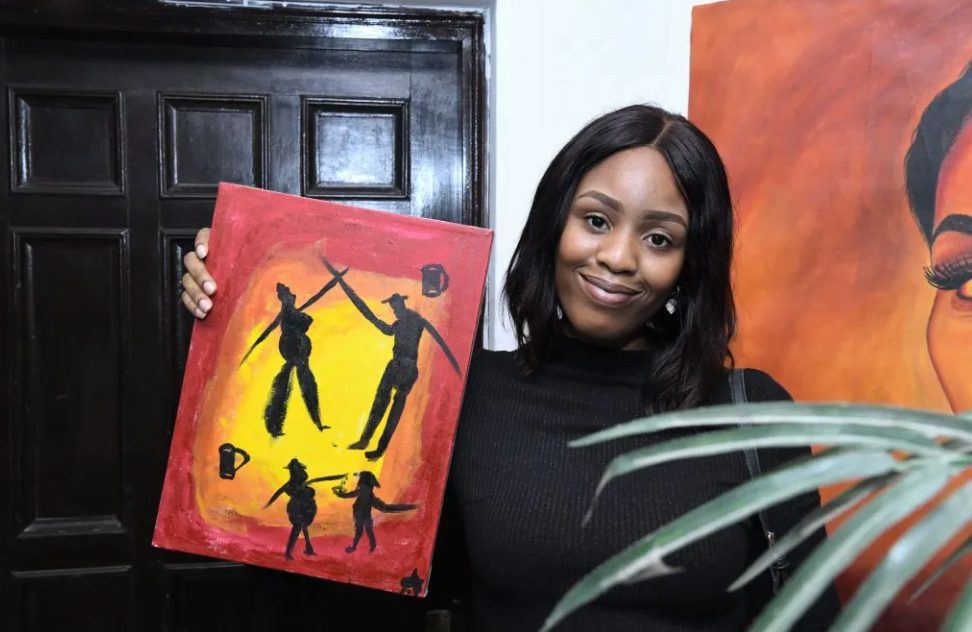 Couple enjoying a Sip & Paint session in Lagos - Date Ideas in Nigeria

