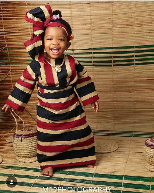image 12 Top 10 Aso Oke styles for your Baby Girl