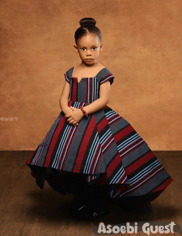 image 13 Top 10 Aso Oke styles for your Baby Girl