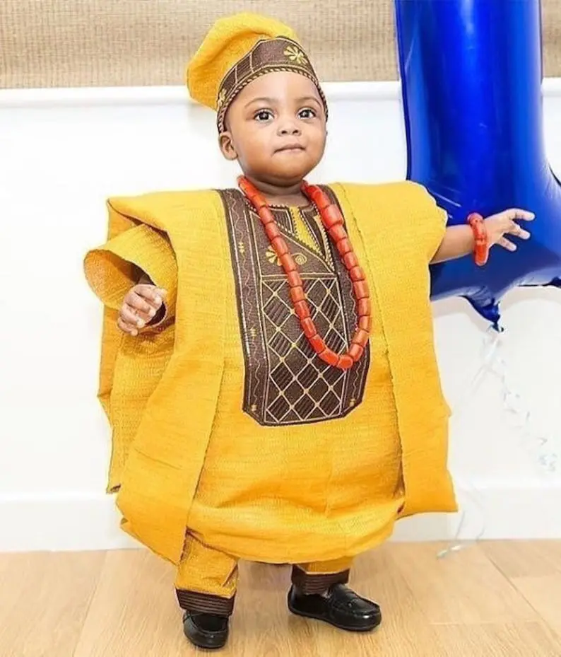 image 19 Top 5 Aso Oke Styles for Your Baby Boy